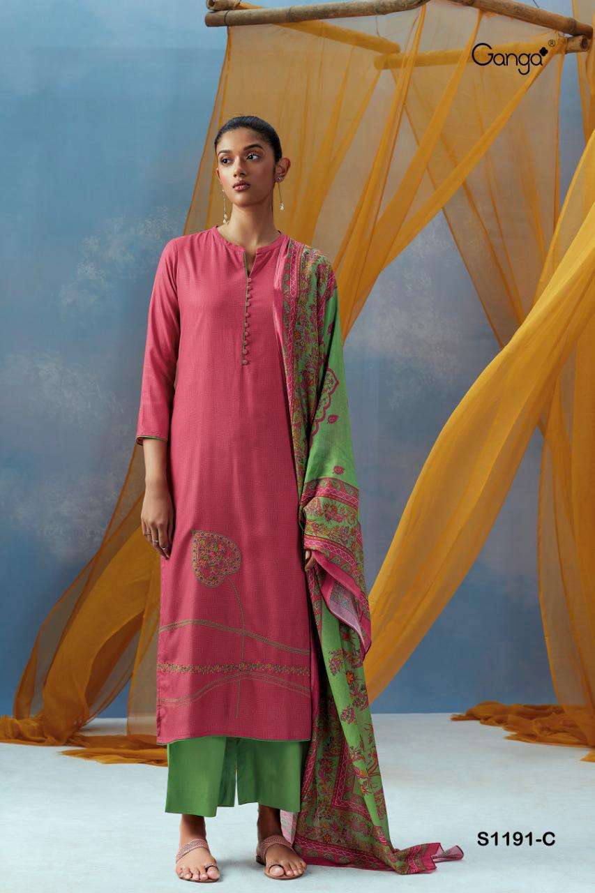 ganga keya 1191 premium wool pashmina salwar kameez wholesale price surat