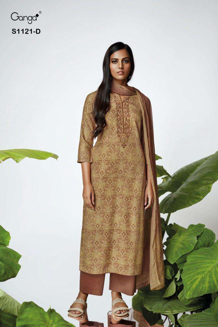 ganga renee 1121 pure wool pashmina dress material collection wholesale price surat