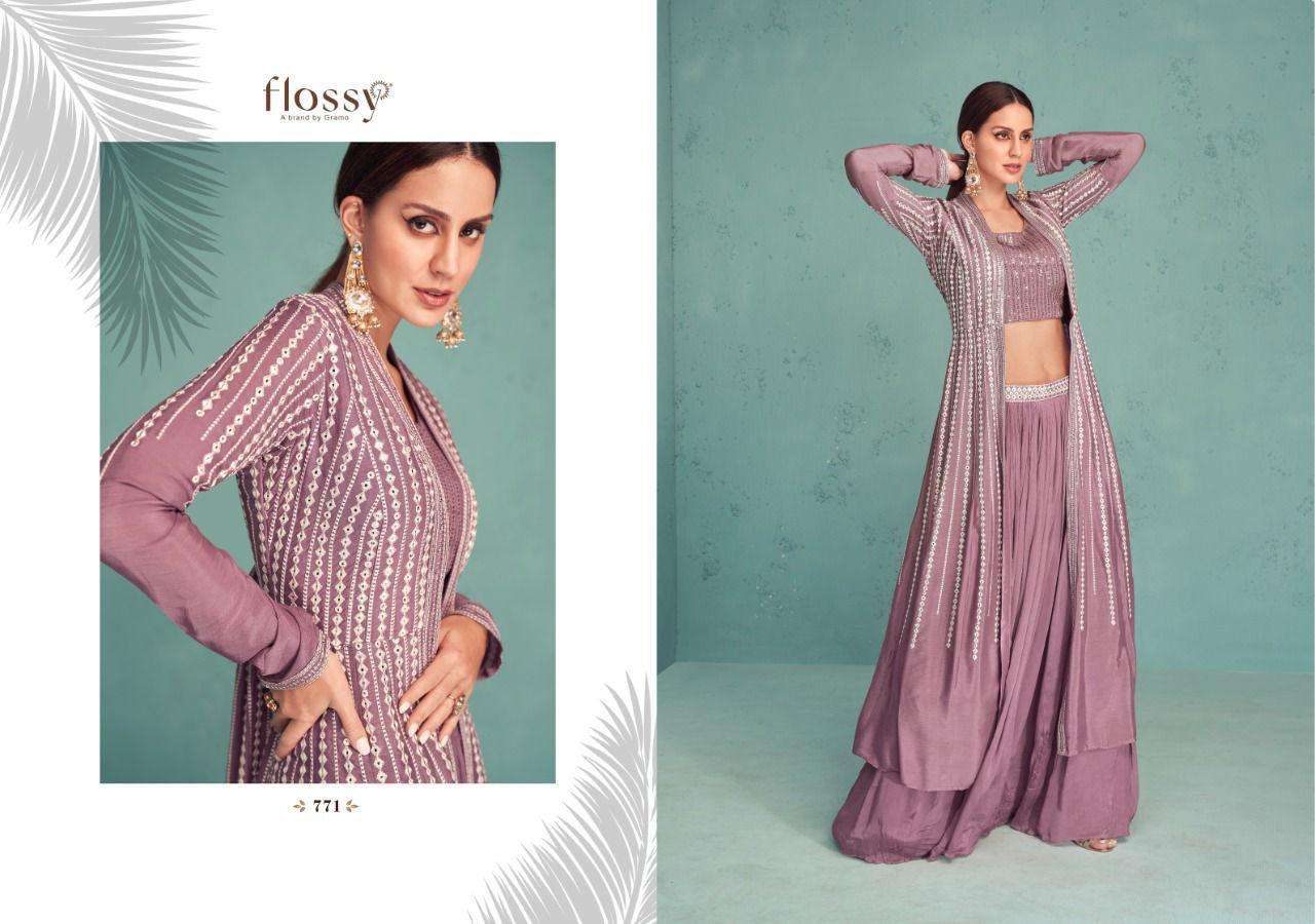 gramo flossy naksh vol 3 771-774 series georgette heavy embroidered party wear collection surat