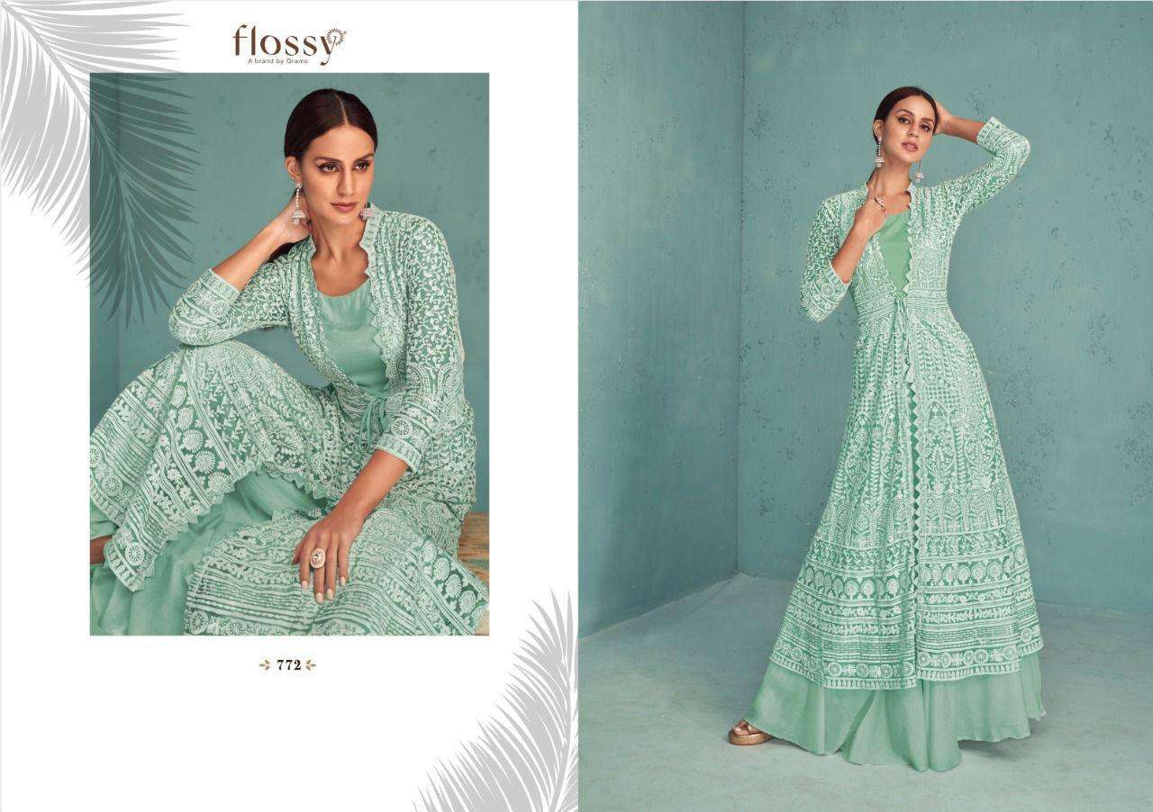 gramo flossy naksh vol 3 771-774 series georgette heavy embroidered party wear collection surat