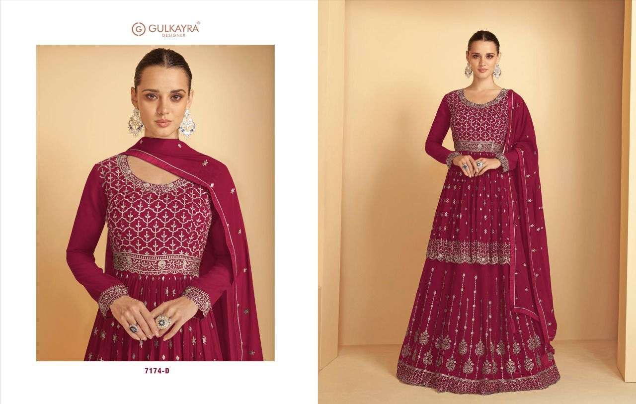 gulkarya designer nusrat 7174 colours georgette suits collection wholesale price surat