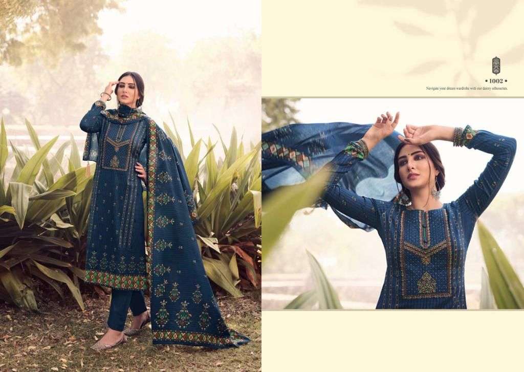 hermitage clothing skye 1001-1005 series pure jam satin fancy dress material collection surat