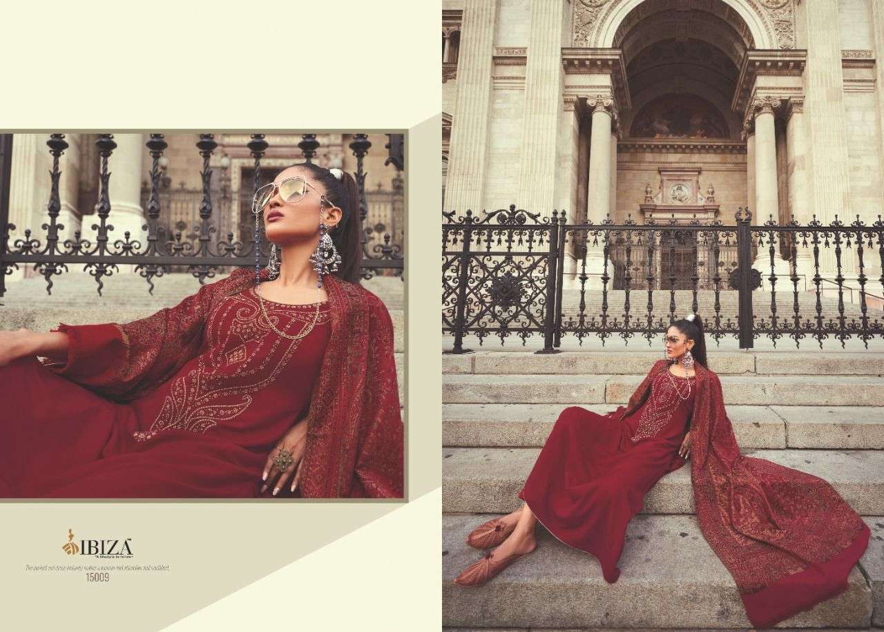 ibiza misaal15009-15015 series viscose pasmina designer salwar suits wwholesale dealer textile market 