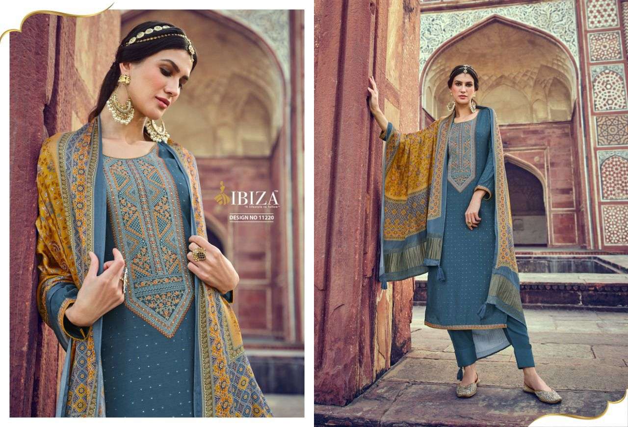 ibiza nayab pure muslin jaqaurd fancy dress material collection surat online market