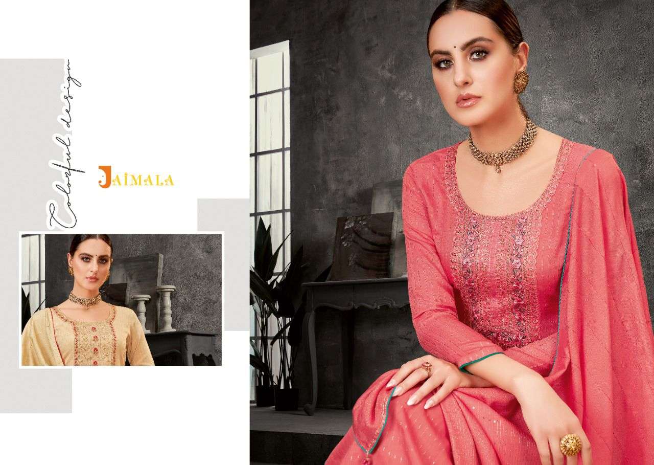 jaimala amruta 01-06 series pure viscose festive wear dress material collection surat