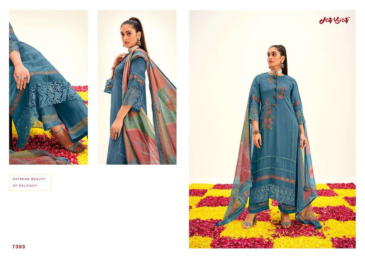 jayvijay naazira 7391-7397 series pure organza with embroidery salwar kameez surat