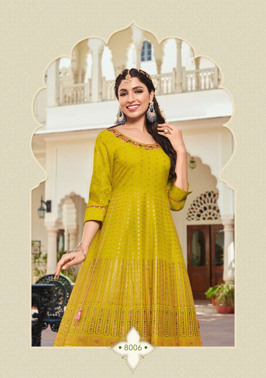 kajal style fashion coloubar vol-8 8001-8008 series designer style gown collection wholesale price