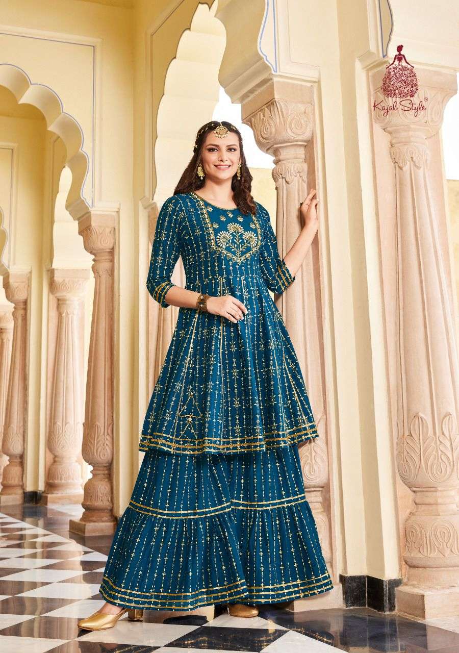 kajal style lavish vol-2 2001-2008 series cotton exclusive kurti with sharara pattern best wholesale price surat 