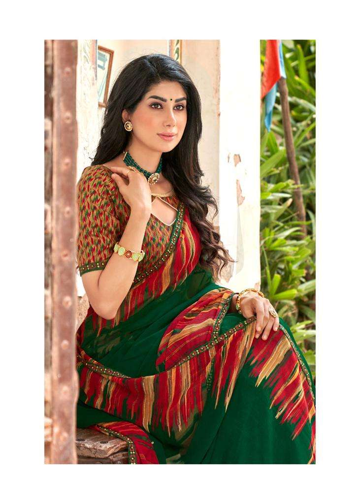 kashvi creation darshini 76001-76010 series georgette fancy printed sarees wholesale price surat