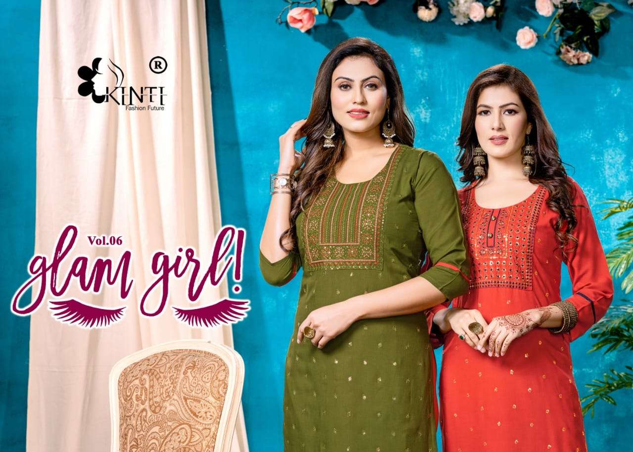 kniti glam girl vol 5 straight heavy rayon designer kurtis collection wholesale price 