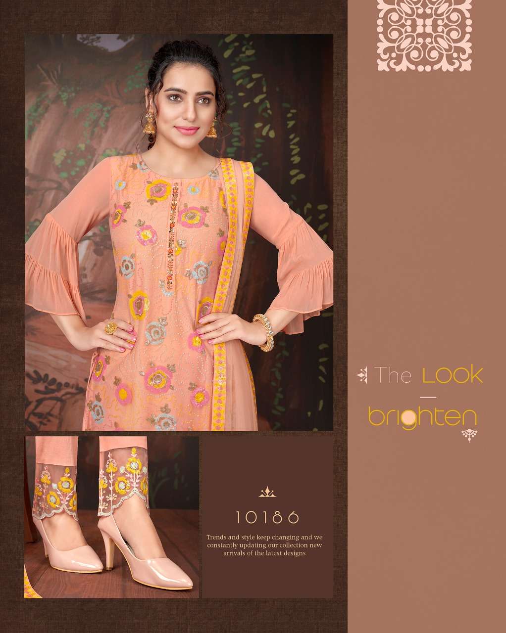 lily&lali merina 10181-10186 series designer fancy straight look kurtis bottom with dupatta set wholesale price