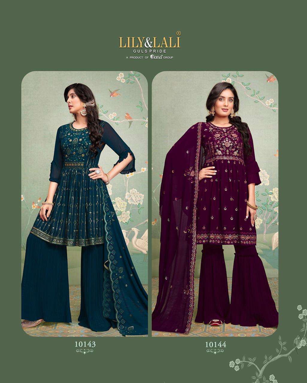 lily&lali selina 10141-10144 series party wear peplum style fancy kurtis wholesale price surat