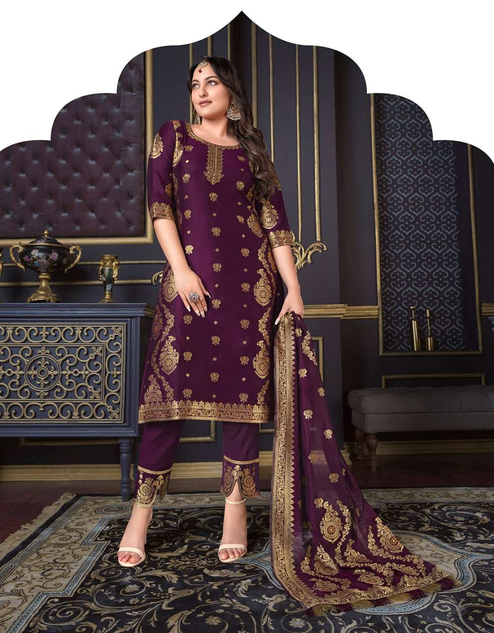lily & lali silk kari vol-2 10125-10128 series banarsi jequard spun silk ready made salwar kameez online price surat