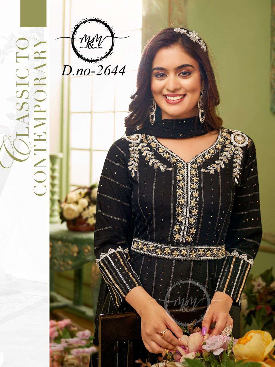 m&m 2644 injuqted fancy party wear combo size set collection wholesale price