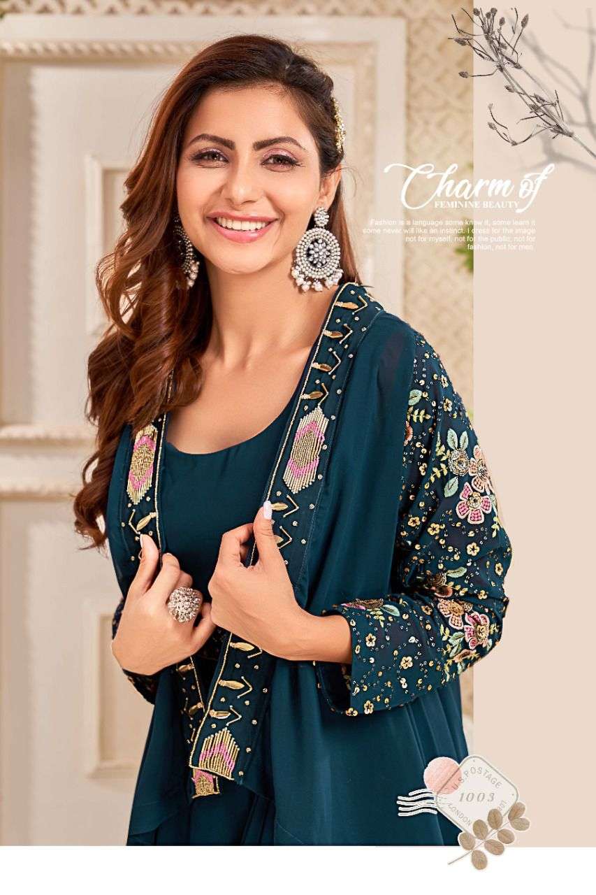 m&m arzoie vol 2 1001-1006 series fancy georgette party wear western ourfits collection wholesale price 
