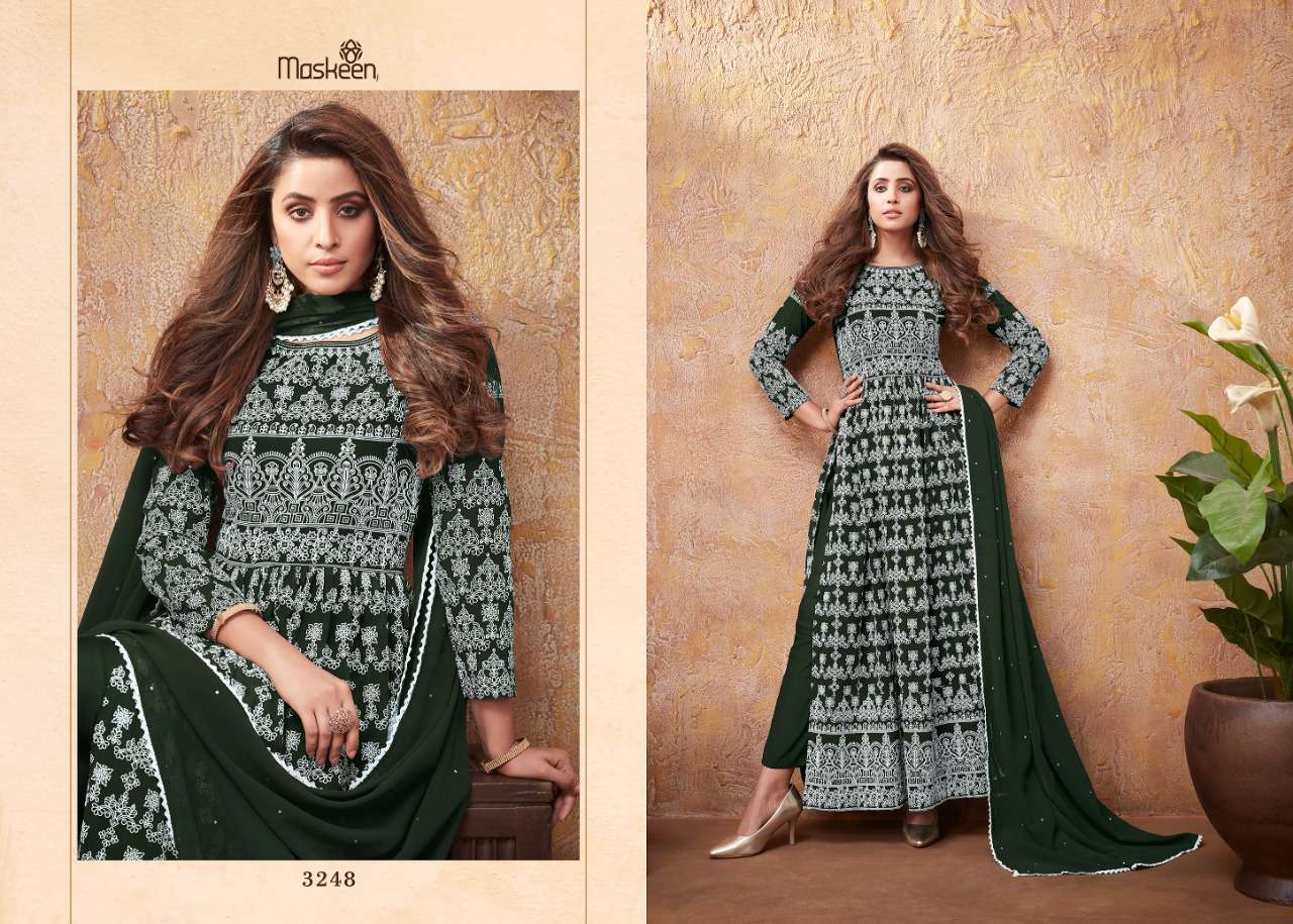 maskeen anadia 3246-3249 series georgette ready made party wear exclusive kurti with pant online best rate surat