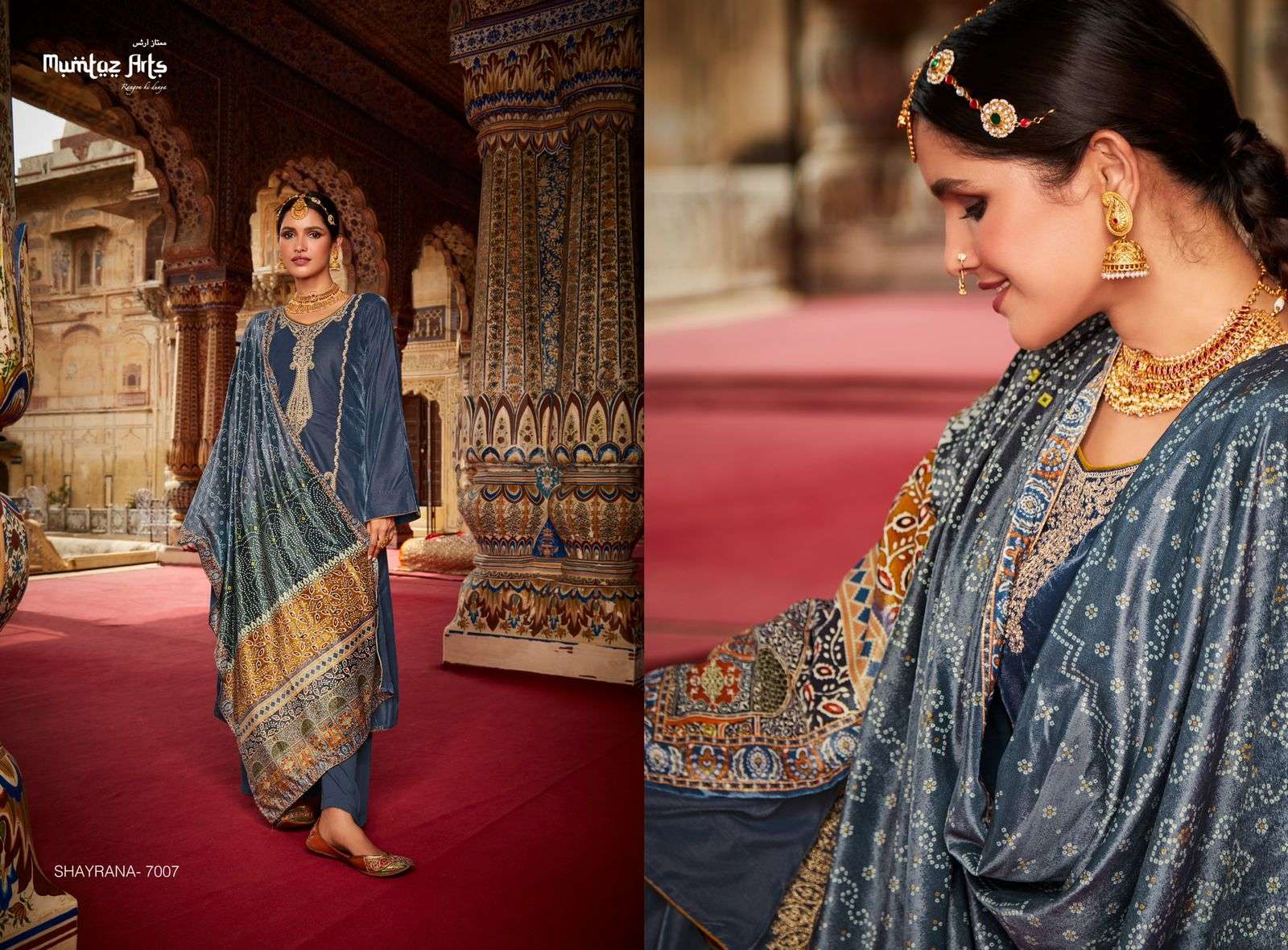 mumtaz arts by shayrana 7001-7007 series velvet designer salwar kameez online dealer surat 