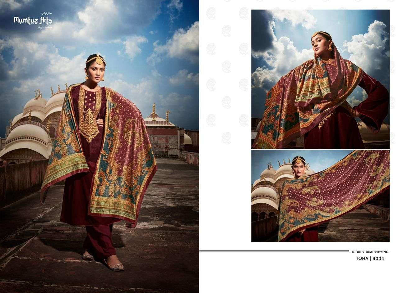 mumtaz arts iqra 9001-9007 series velvet exclusive salwar suits online dealer surat