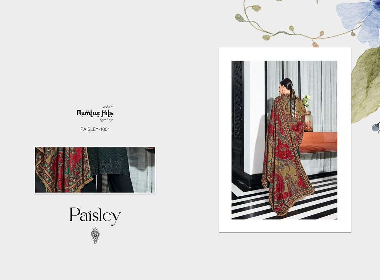 mumtaz arts paisley shifli edition vol-1 1001-1007 series pashmina dress material collection surat