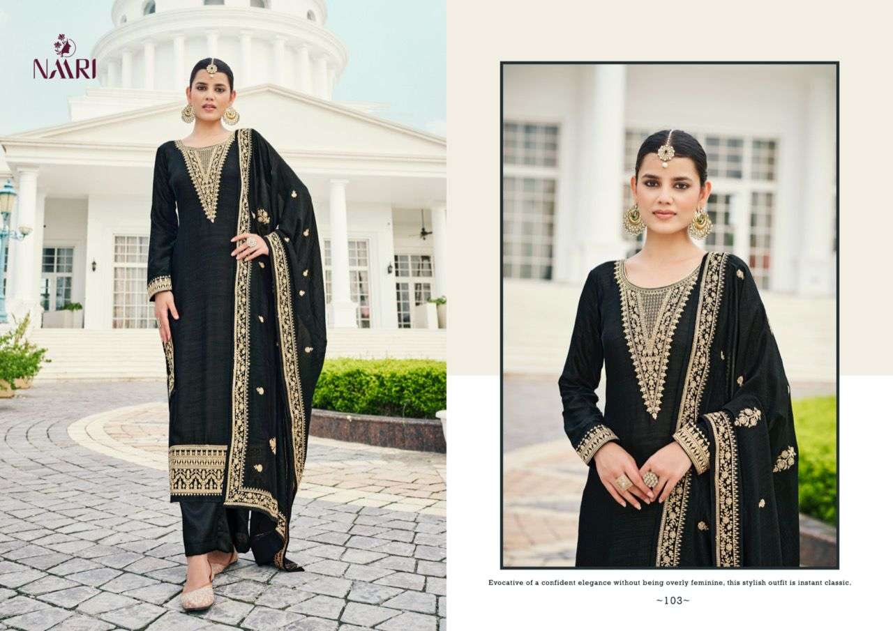 naari mira 101-108 series vichitra silk party wear collection online wholesale price surat