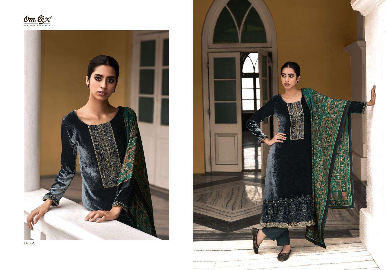 omtex alisha 141 colour series velvet series online designer wholesaler surat market 