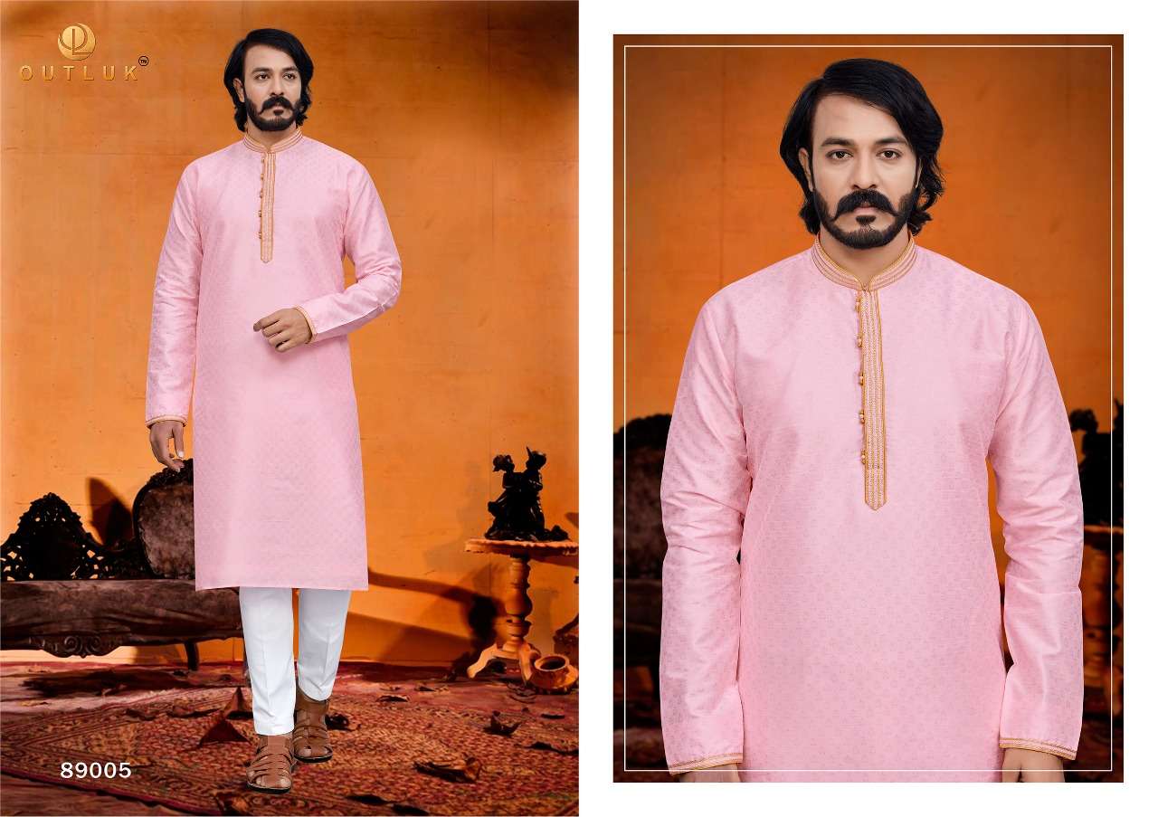 outluk vol 89 89001-89009 series mens silk kurta with payjama set wholesale price surat