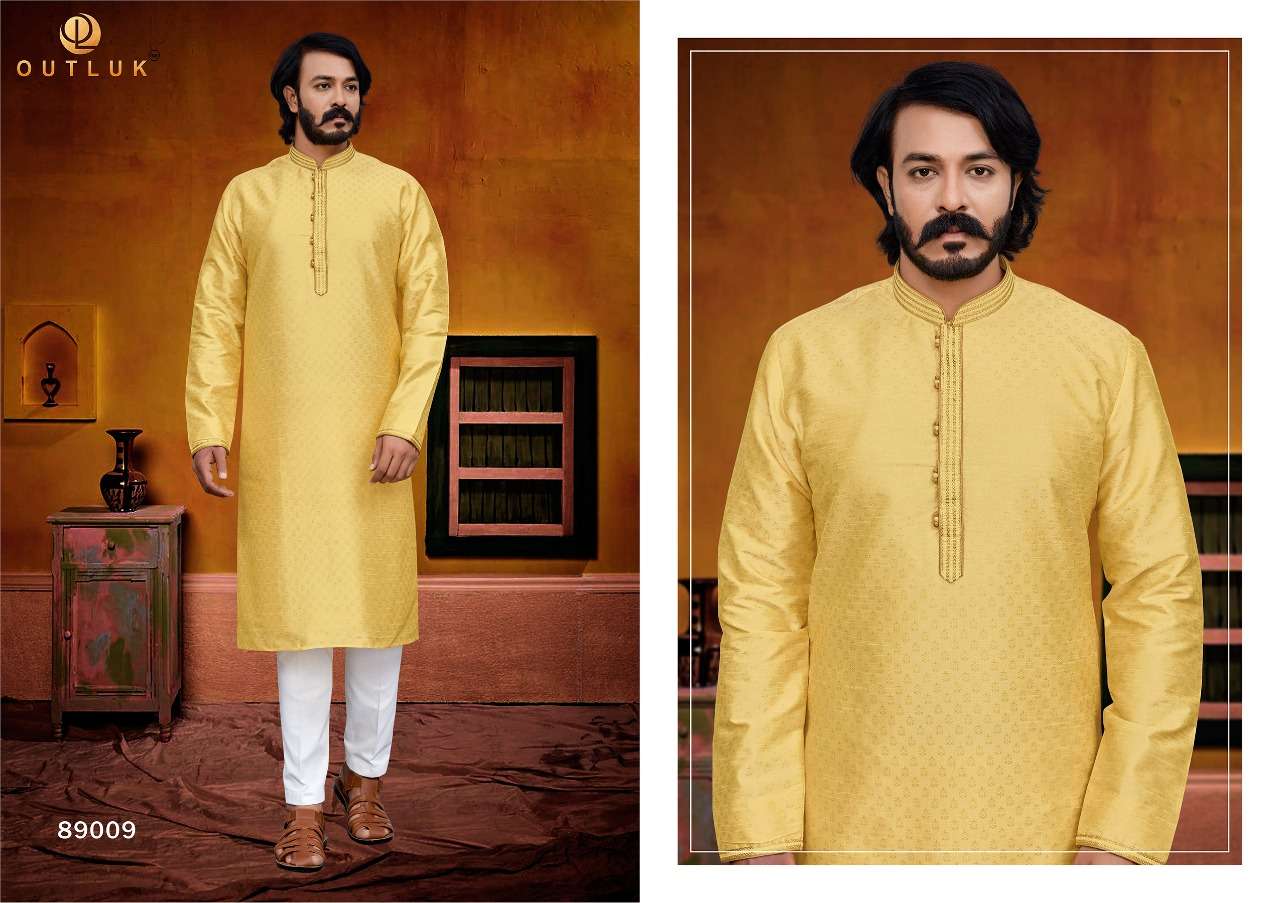 outluk vol 89 89001-89009 series mens silk kurta with payjama set wholesale price surat