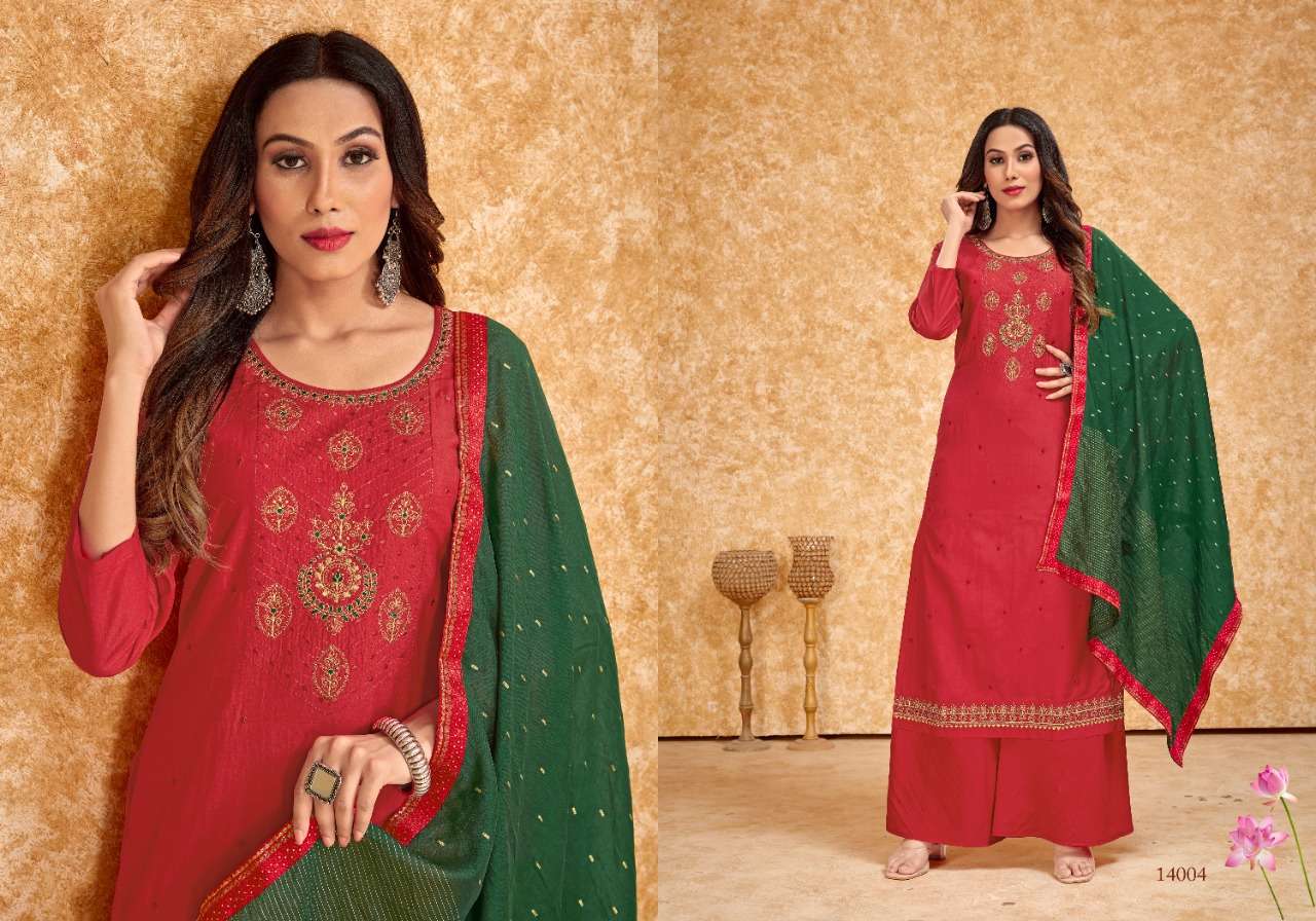 panch ratna zarna 14001-14005 series parmpara silk designer unstich salwar suits online shopping surat 