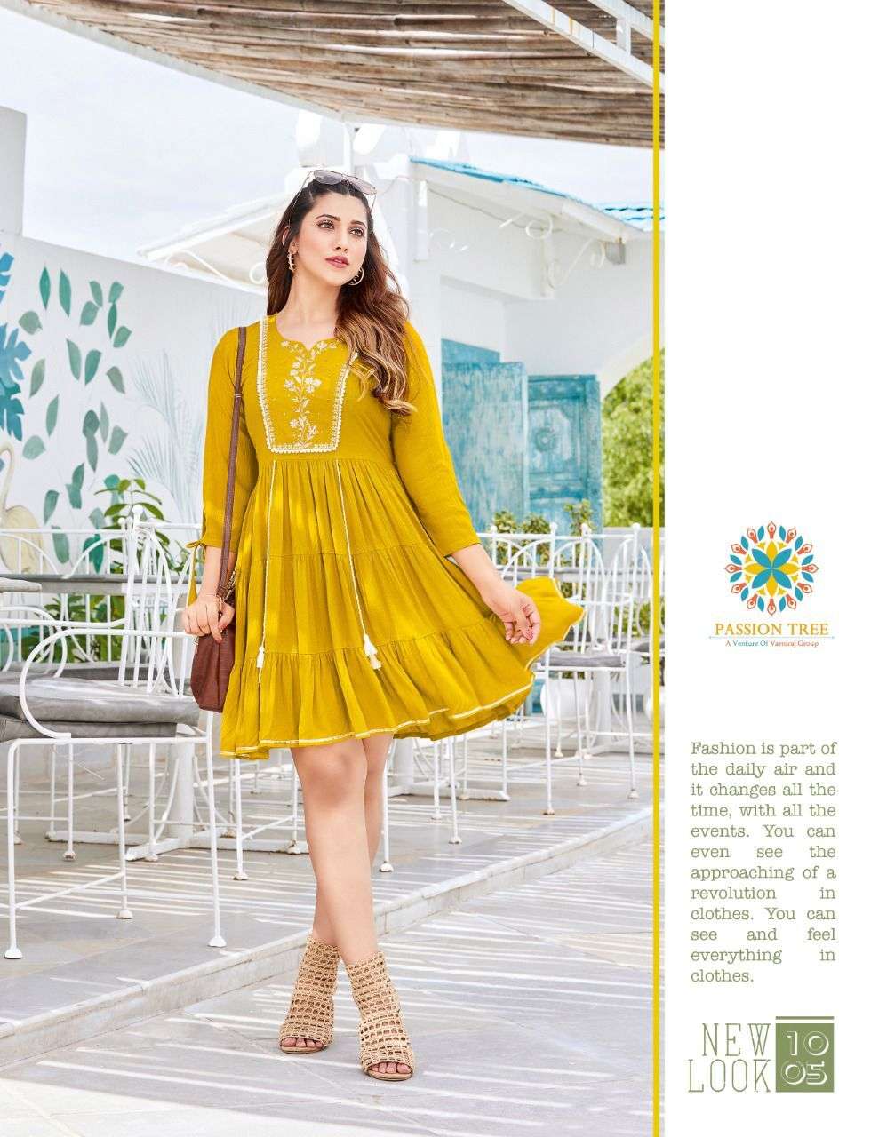 passion tree flair fly vol-11001-1006 reyon wrinkle desiger tunic top collection online price surat 