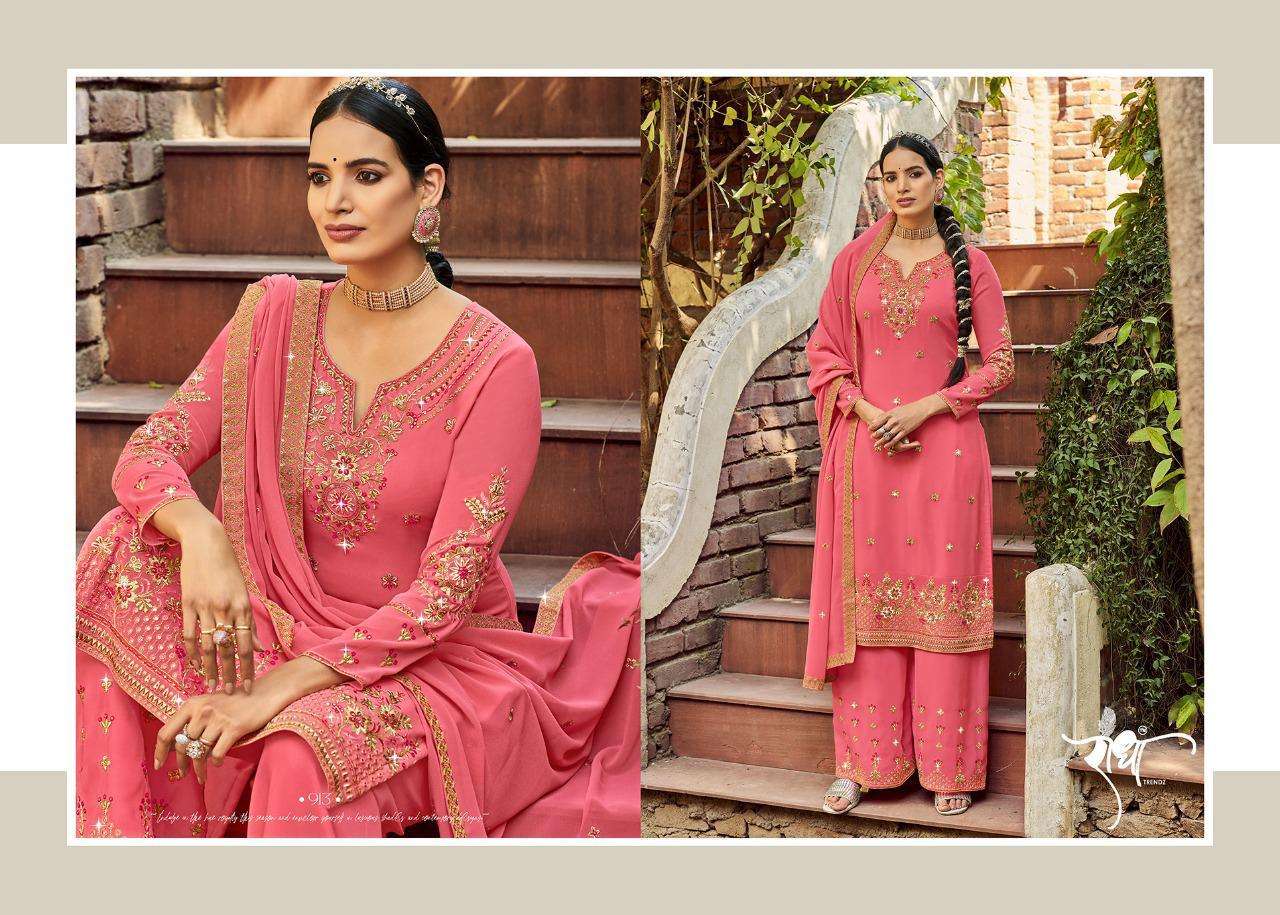 radha trendz sakhi catalogue georgette with fancy work salwar suits collection surat