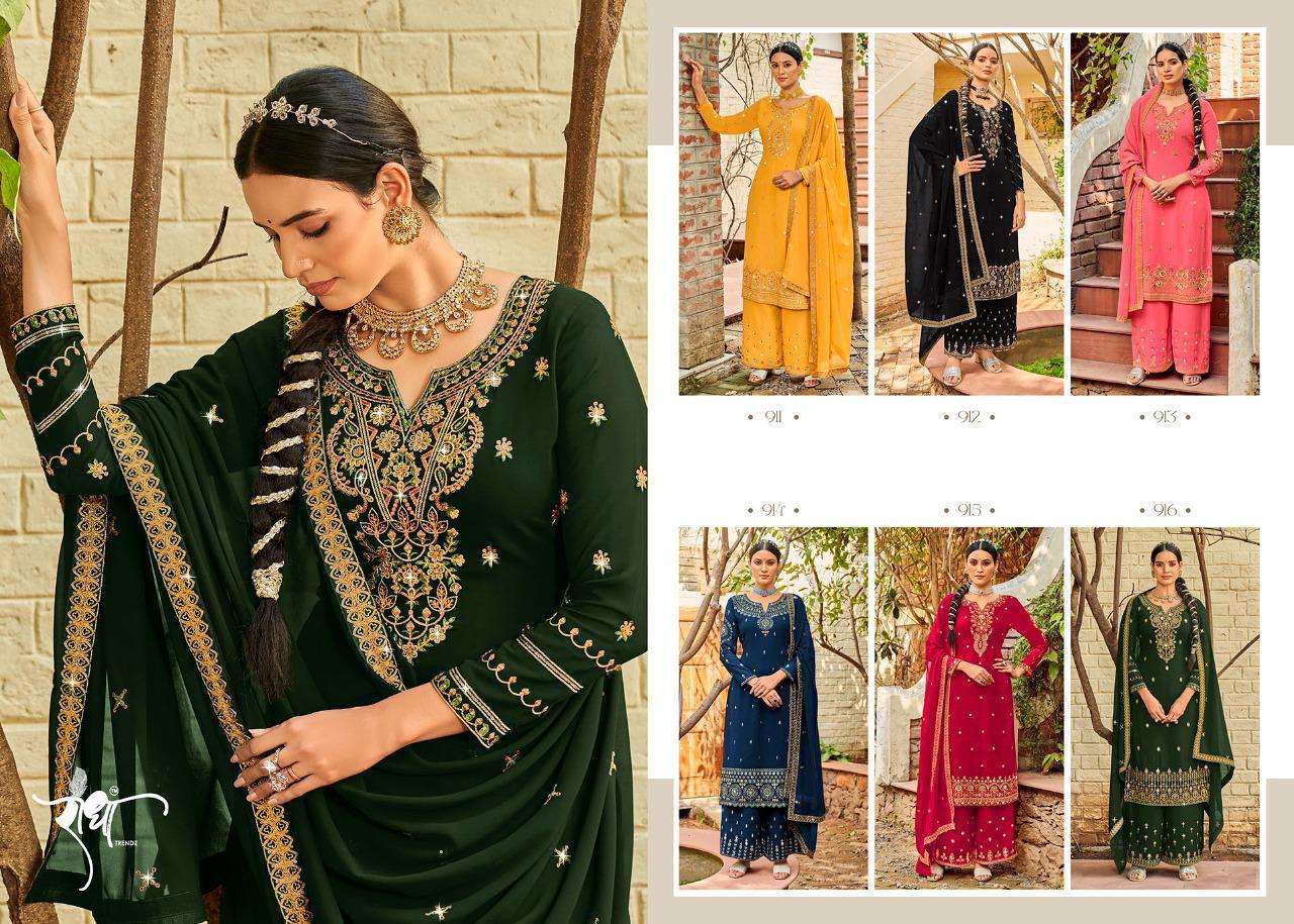 radha trendz sakhi catalogue georgette with fancy work salwar suits collection surat