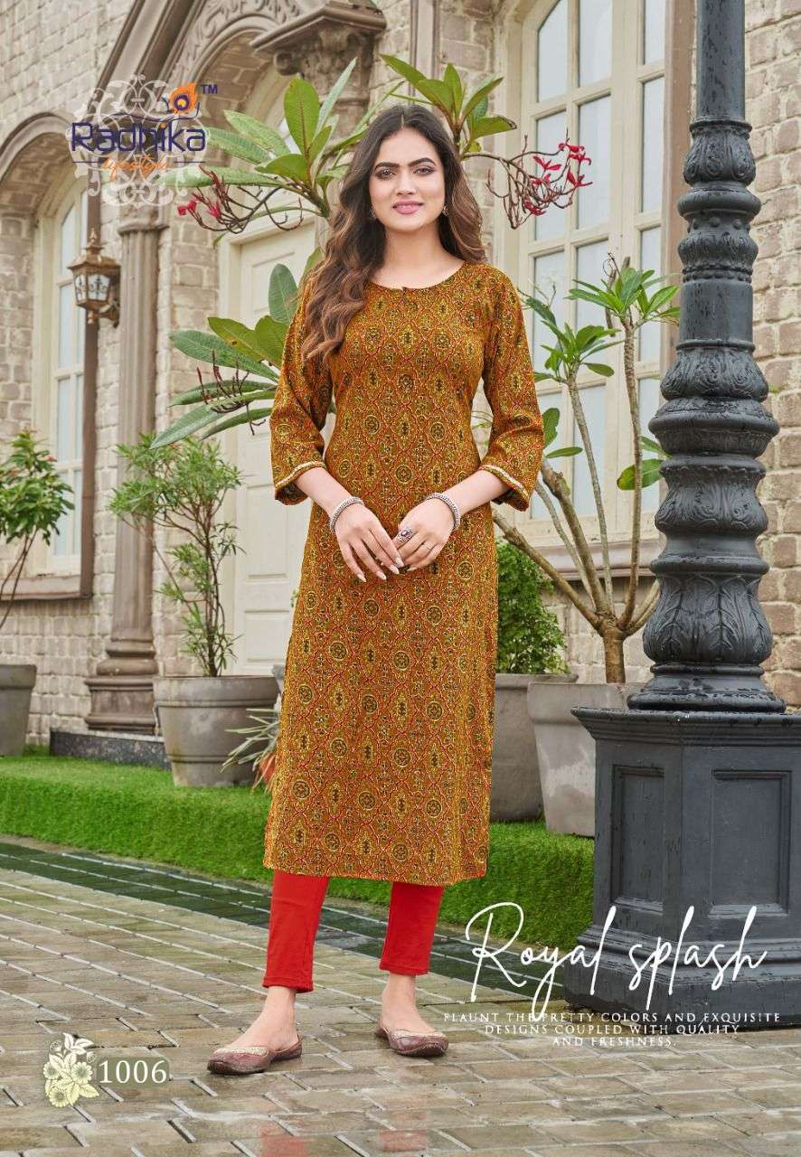 radhika lifestyle pahel vol 1 capsule rayon printed designer long kurtis online wholesale price