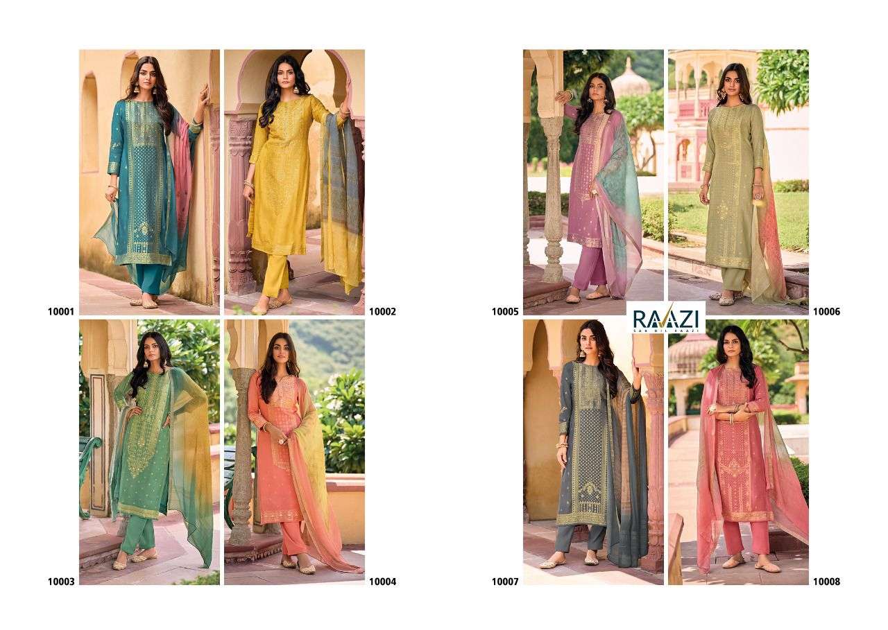 rama fashion shiddat 10001-10008 series woven silk fancy salwar suits wholesaler surat