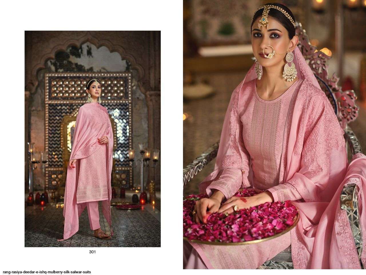 rang rasiya deedar e ishq 301-308 series mulbeery silk designer exclusive suits online wholesaler surat