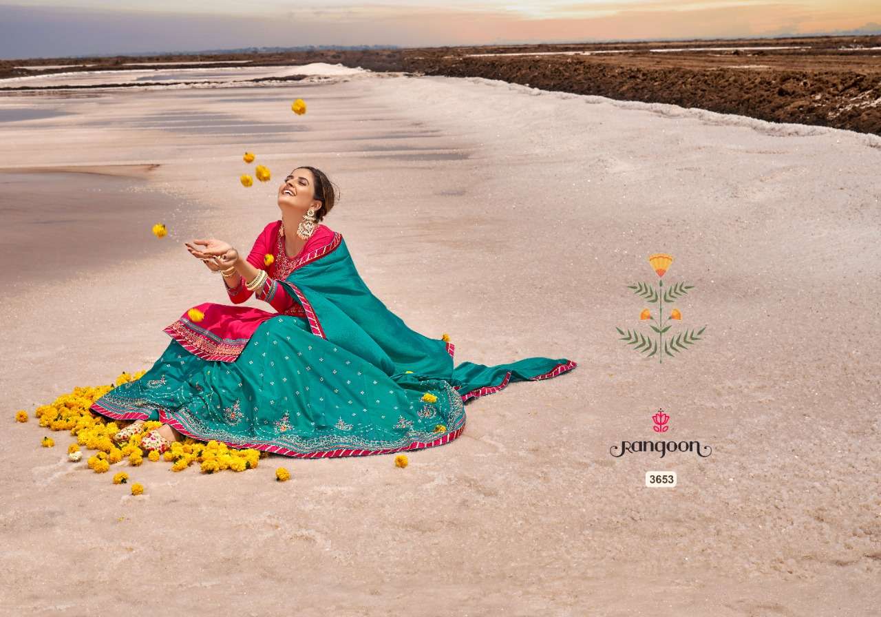 rangoon panihari vol-3 3651-3654 series arjet reyon kurti with skirt party wear festive collection online shopping suart