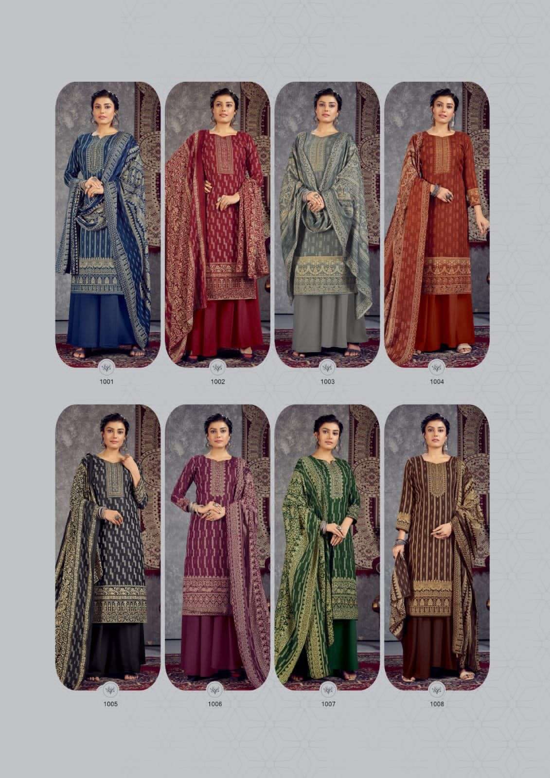 rolimoli creation ruhaaniyat pashmina printed dress material collection surat