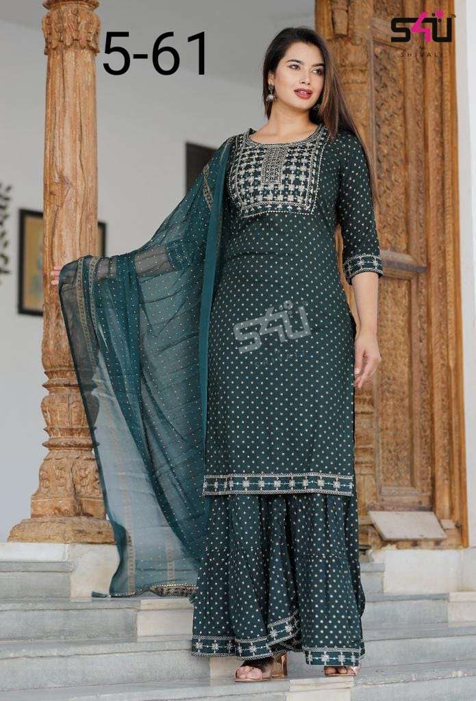 s4u 5-61 exclusive ready made sharara pattern suits online wholesler suart textile 