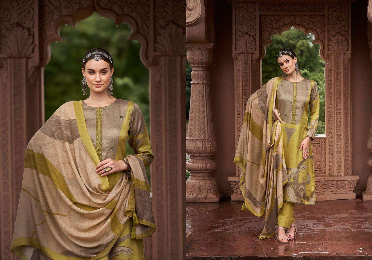 sadhana fashion lehja 401-408 series pashmina dress material collection wholesale price 