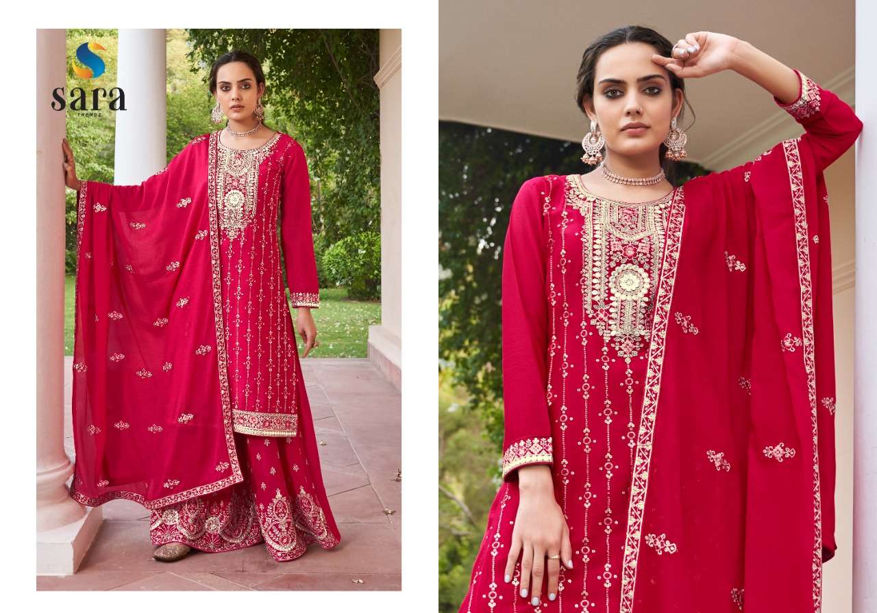 sara trendz pasoori 3091-3094 series chinon with heavy embroidery salwar suits wholesale price surat