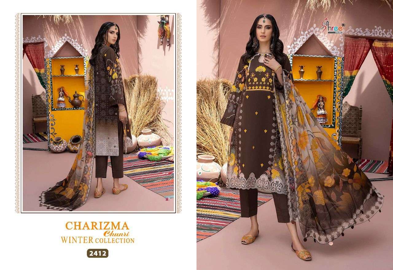 shree fabs charizma chunri winter collection 2410-2416 series salwar kameez wholesale surat