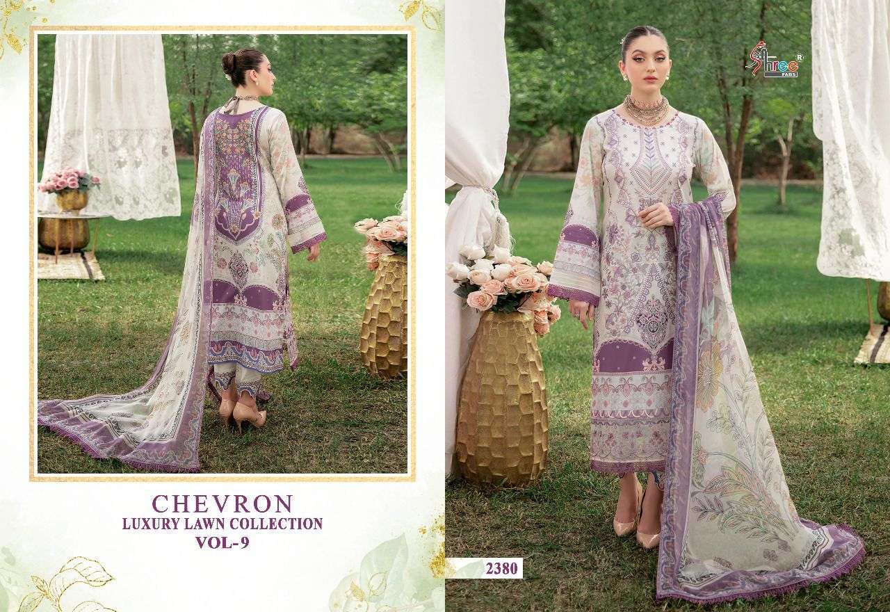shree fabs chevron luxury lawn collection vol 9 catalogue wholesaler surat