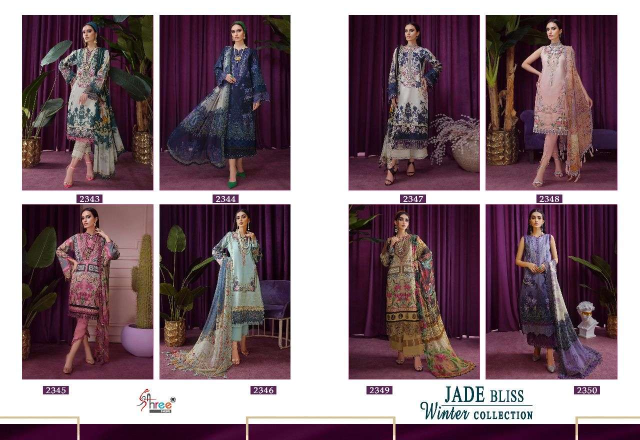 shree fabs  jade bliss winter collection 2343-2348 series pakisatni pashmina salwar suits wholesaler surat 