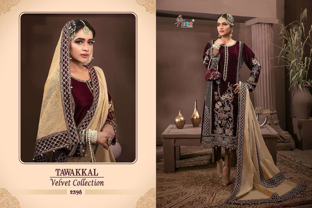 shree fabs tawakkal velvet collection 2397-2402 series winter special velvet suits wholesale price 