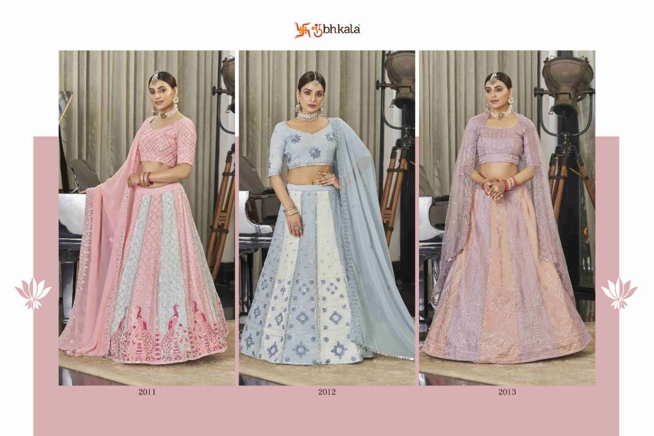 shubhkala bridesmaid vol-19 2011-2013 series exclusive semi stich bridal lehenga choili collection wholesale price surat 