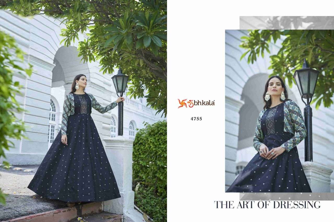 shubhkala flory vol 21 4751-4755 series fancy designer look festive gown collection wholesale price surat