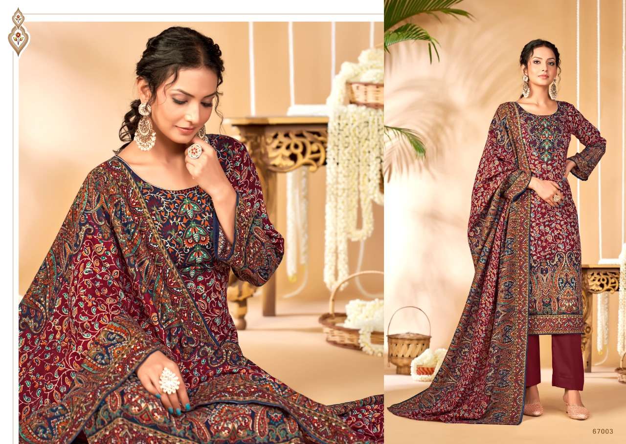 skt suits by tiara 67001-67008 series designer kalamkari pasmina printed salwar suits online wholesaler dealer surat 