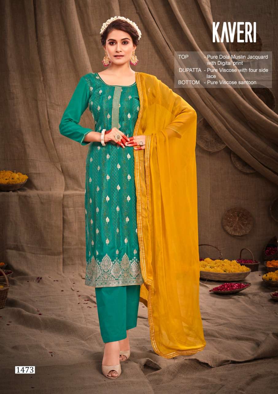 triple aaa kaveri 1471-1476 series pure dola muslin designer salwar kameez online shopping surat 