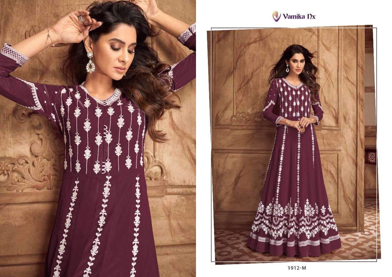 vamika nx siya vol 2 dark colour pure georgette fancy embroidered long gown wholesale price surat