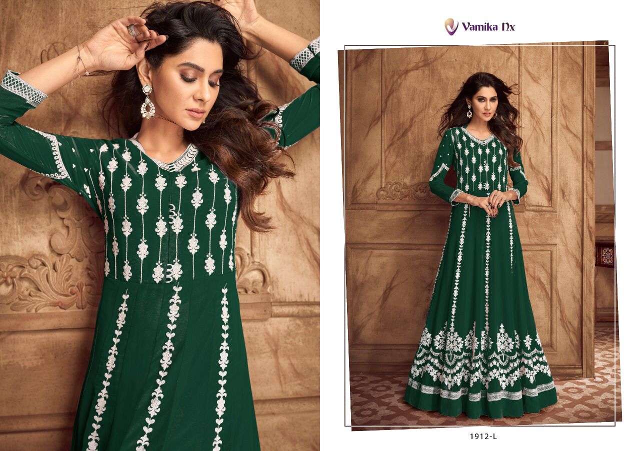 vamika nx siya vol 2 dark colour pure georgette fancy embroidered long gown wholesale price surat