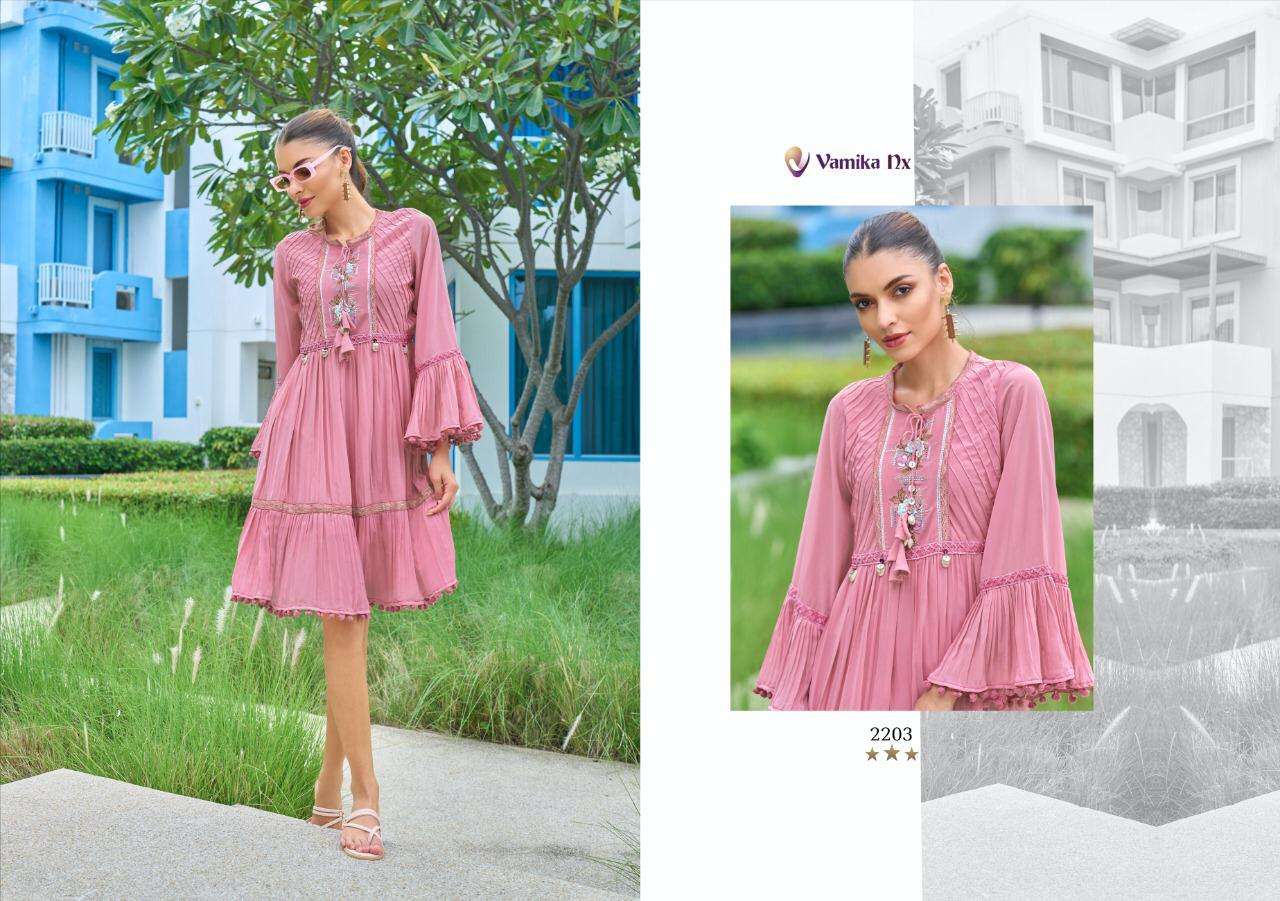 vamika tunic vol 1 heavy faux georgette fancy short tops collection wholesale price surat
